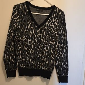 Banana Republic Black and White Patterned Sweater